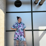Model fringe dress