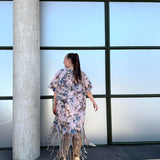 Model fringe dress