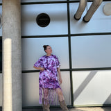 Model fringe dress