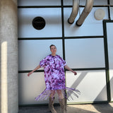 Model fringe dress