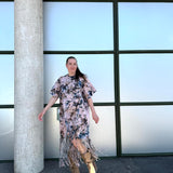 Model fringe dress