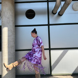 Model fringe dress