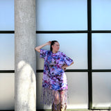 Model fringe dress