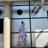 Model fringe dress