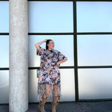 Model fringe dress