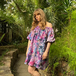 Hanimaa aida liila pinkki off shoulder lyhyt mekko 