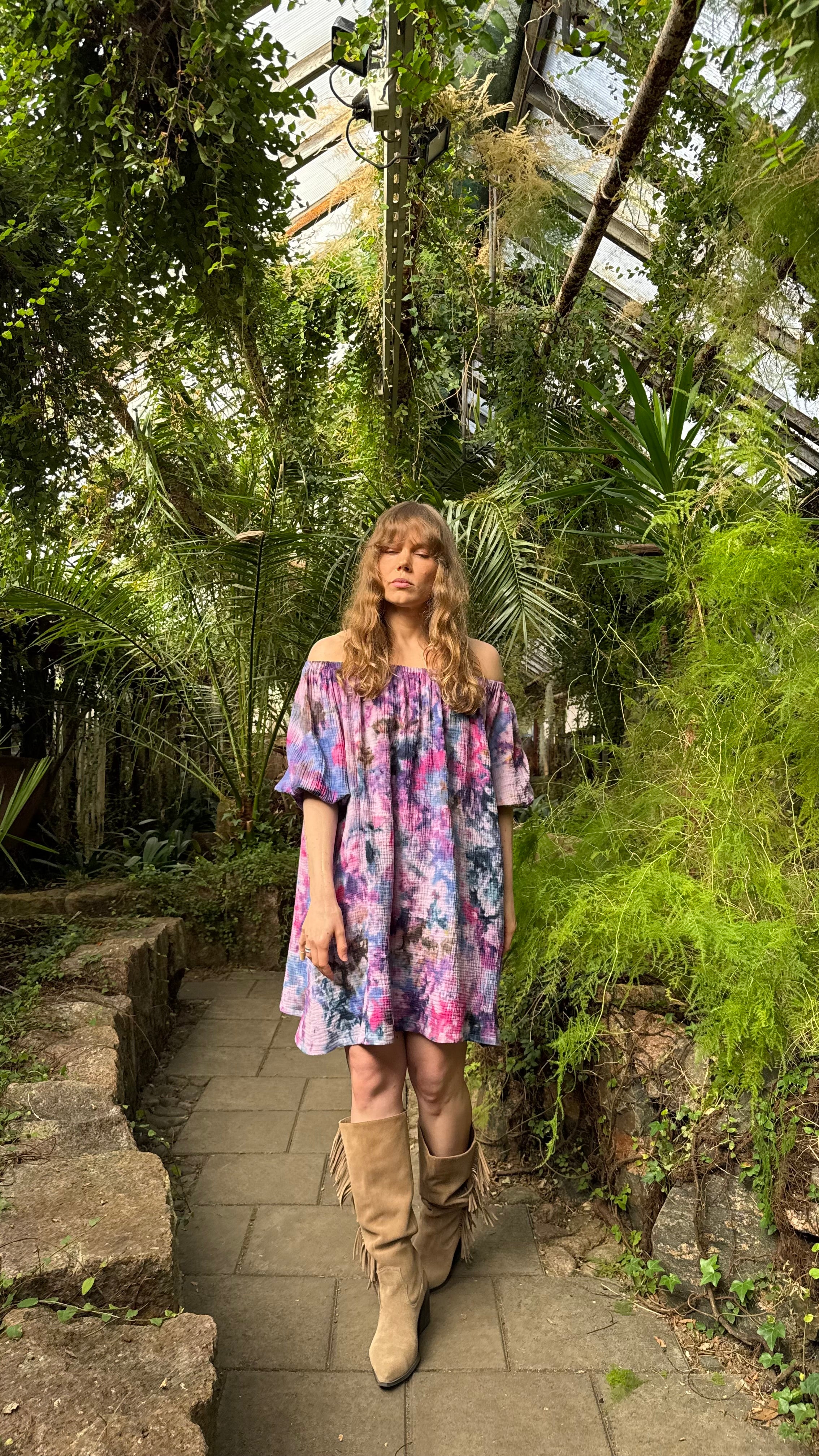 Hanimaa aida off shoulder mekko lyhyt liila