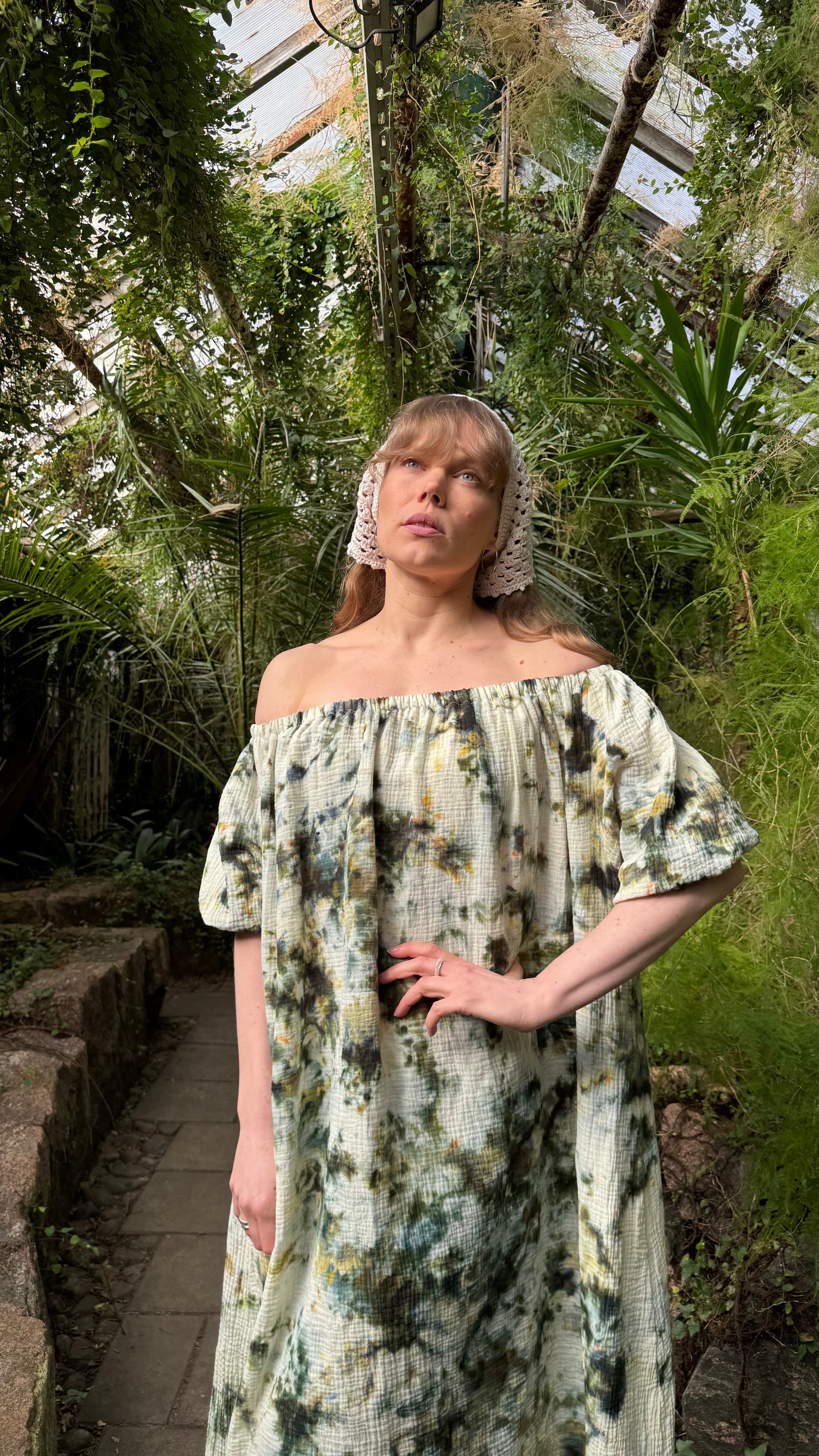 Hanimaa vihreä off shoulder kesämekko