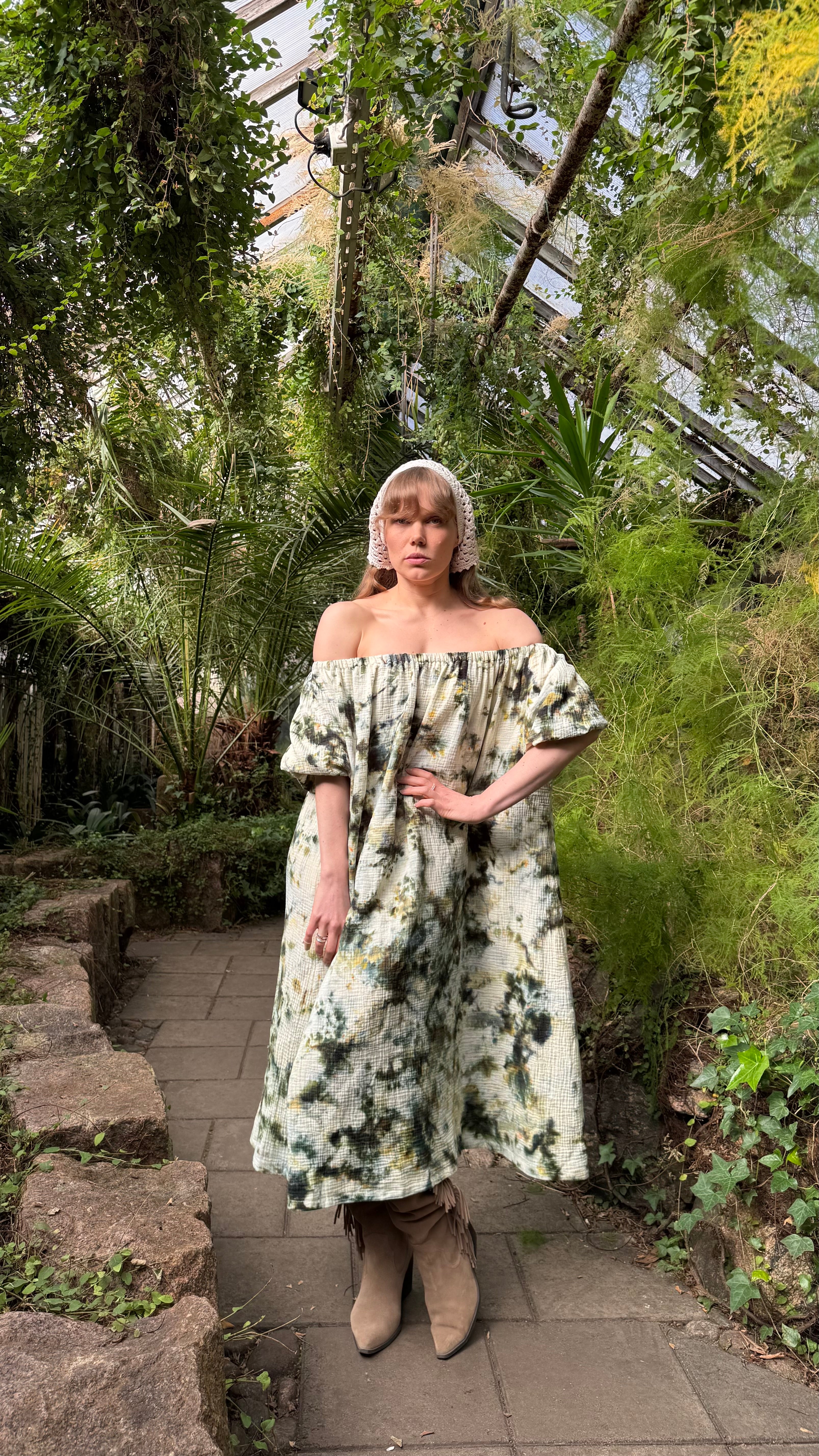 Hanimaa maksimekko vihreä off shoulder