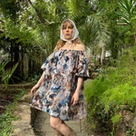 Hanimaa aida mekko lyhyt hame ruskea sininen