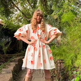 Hanimaa valkoinen farkkumekko perhosilla 