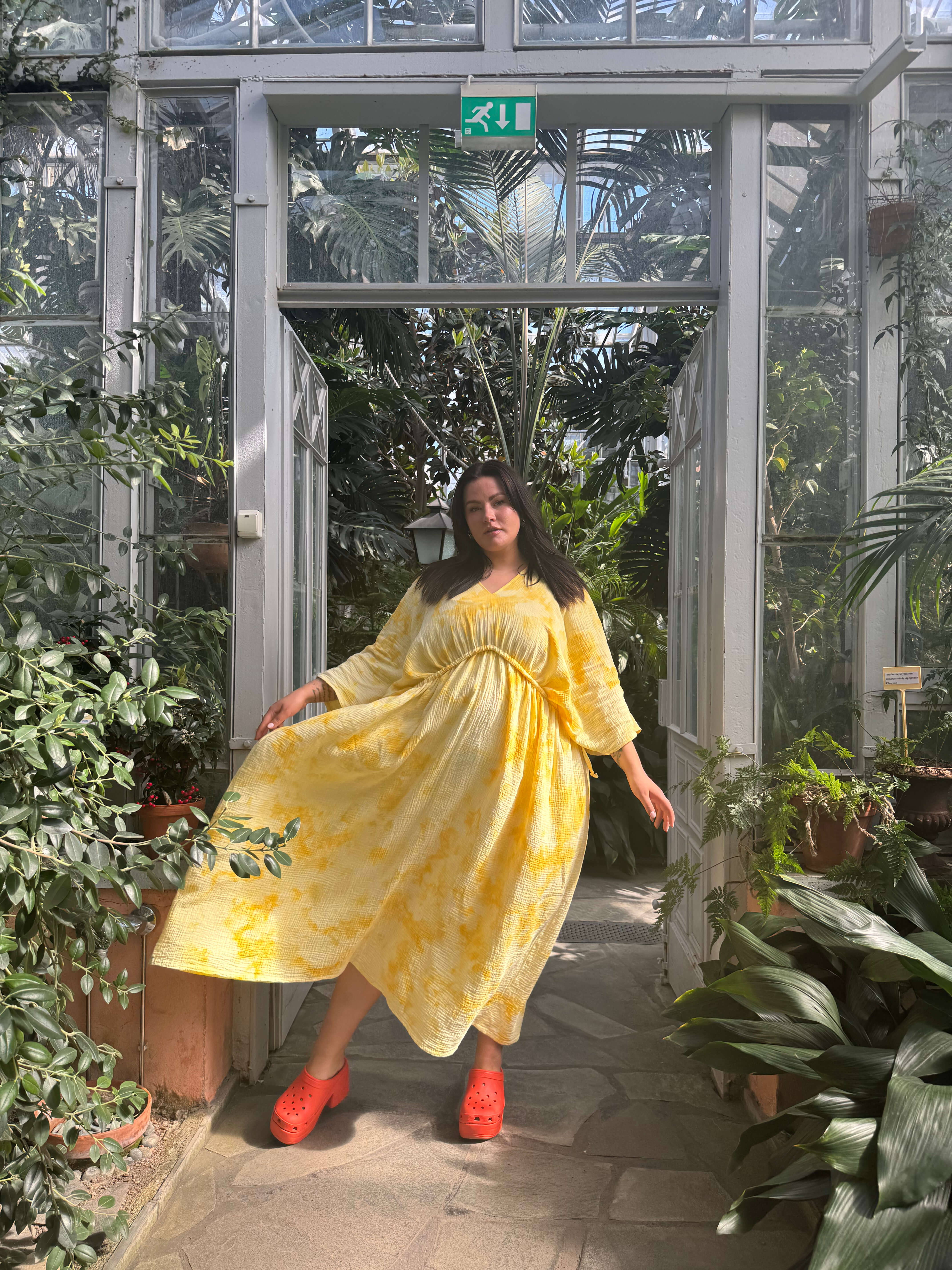 Hanimaa kaftaanimekko keltainen 