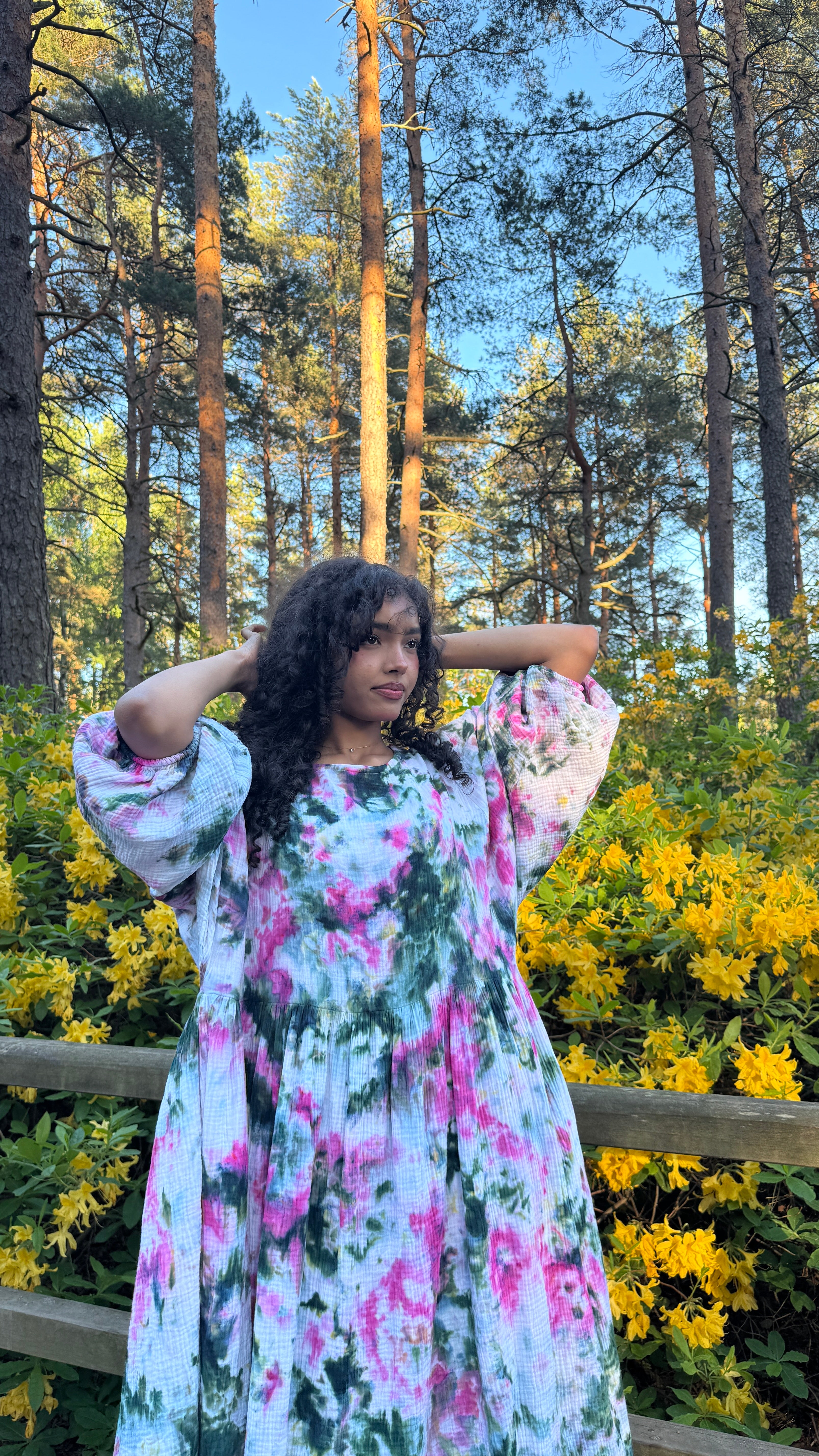 Aurora mekko msuliinimekko vihreä pinkki